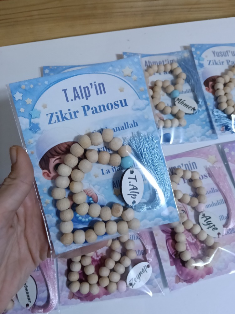 Zikir matik eti Ahsap baskili isimli