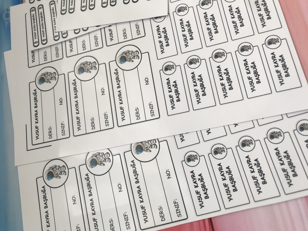Okul etiket seti 114 adet