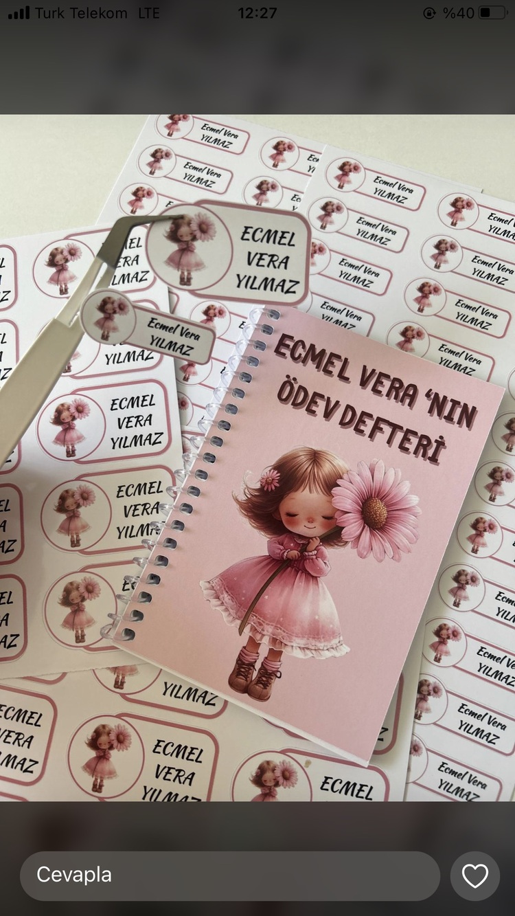 Not defteri etiket seti