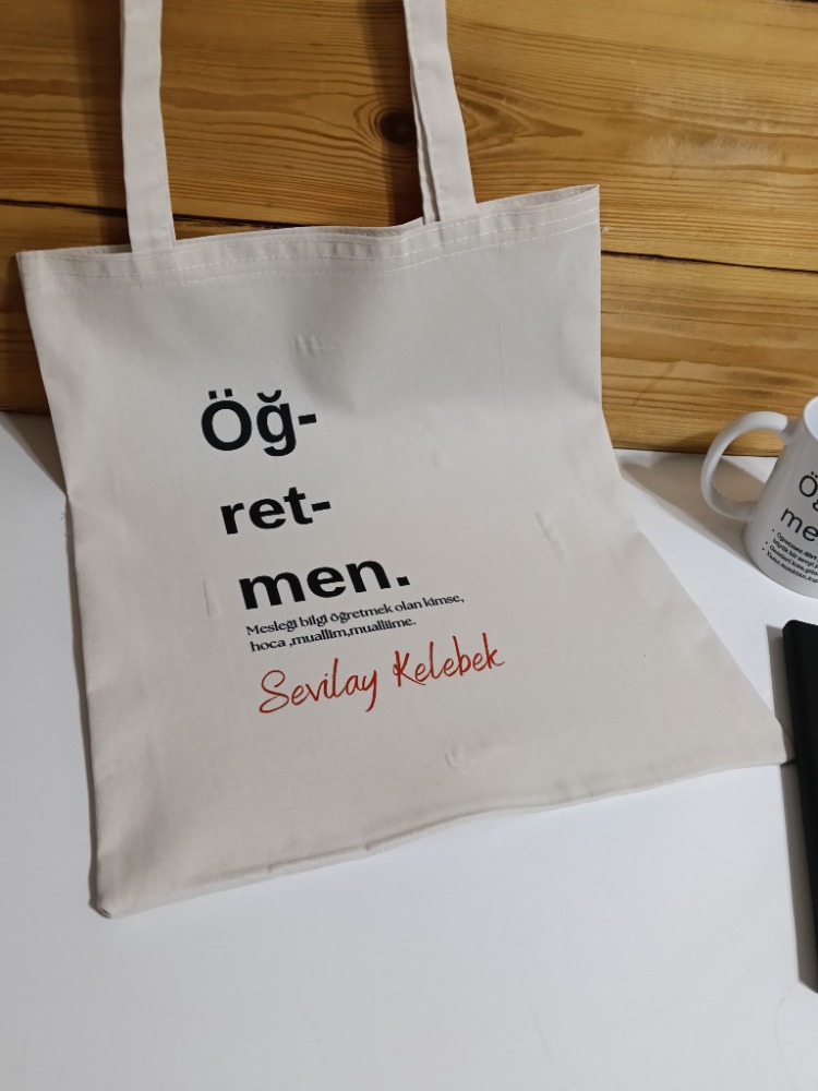 Kişiye özel baskılı bez çanta