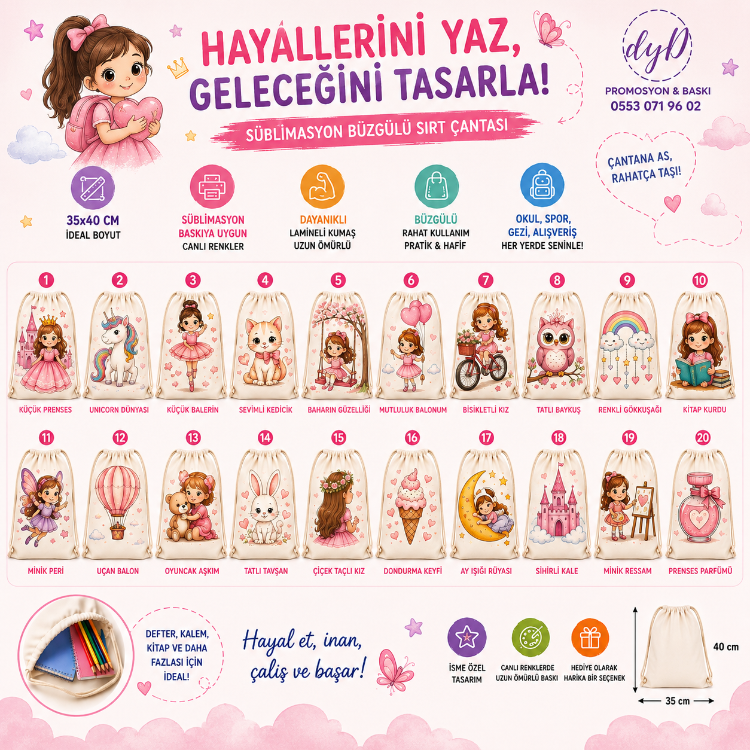 Okula dönüş sirt cantasi kisiye özel