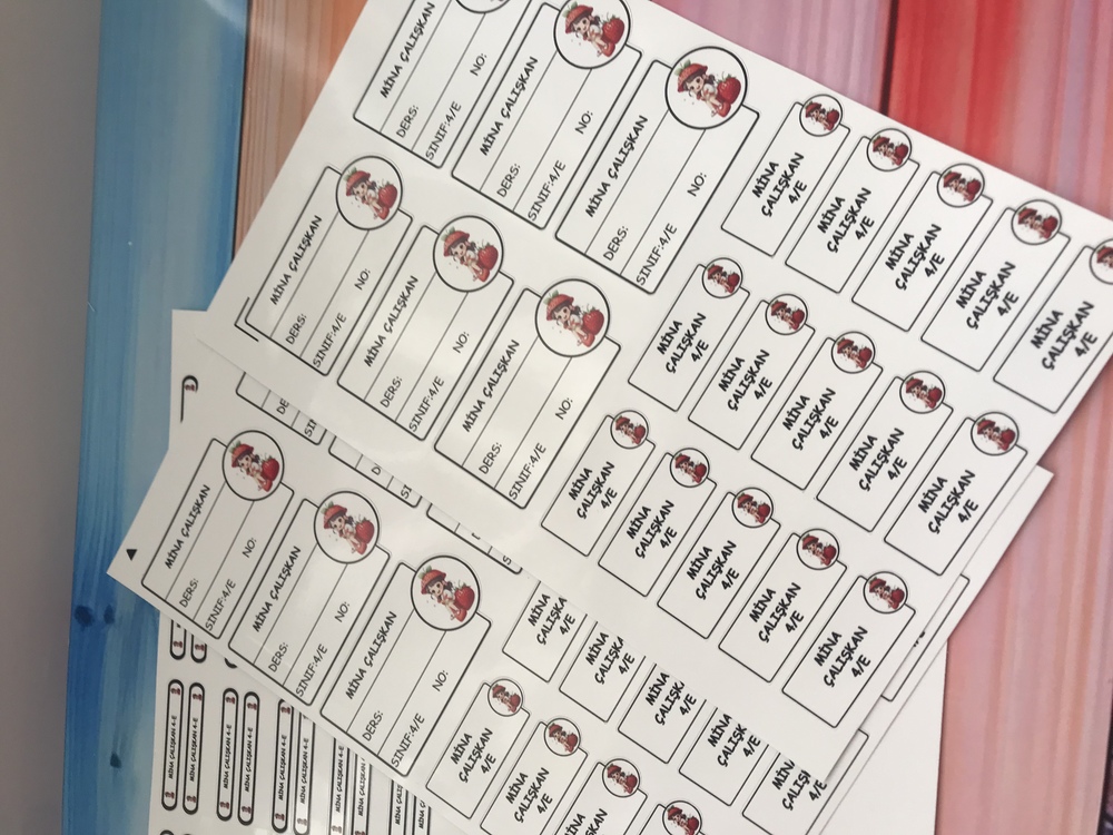 Okul etiket seti 114 adet