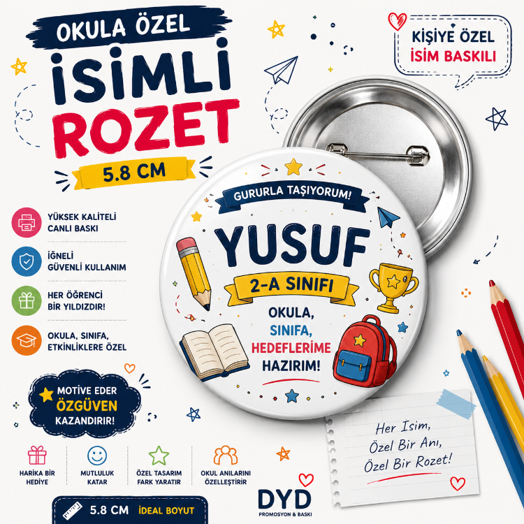 Okula Başlangıç Hediyesi | Sınıf Rozeti