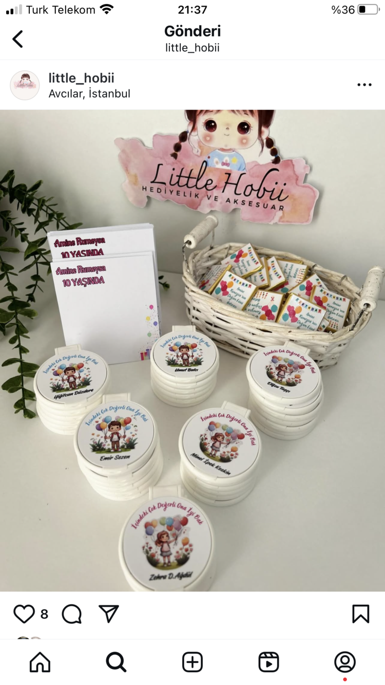Ayna ve madlen çikolatalı set