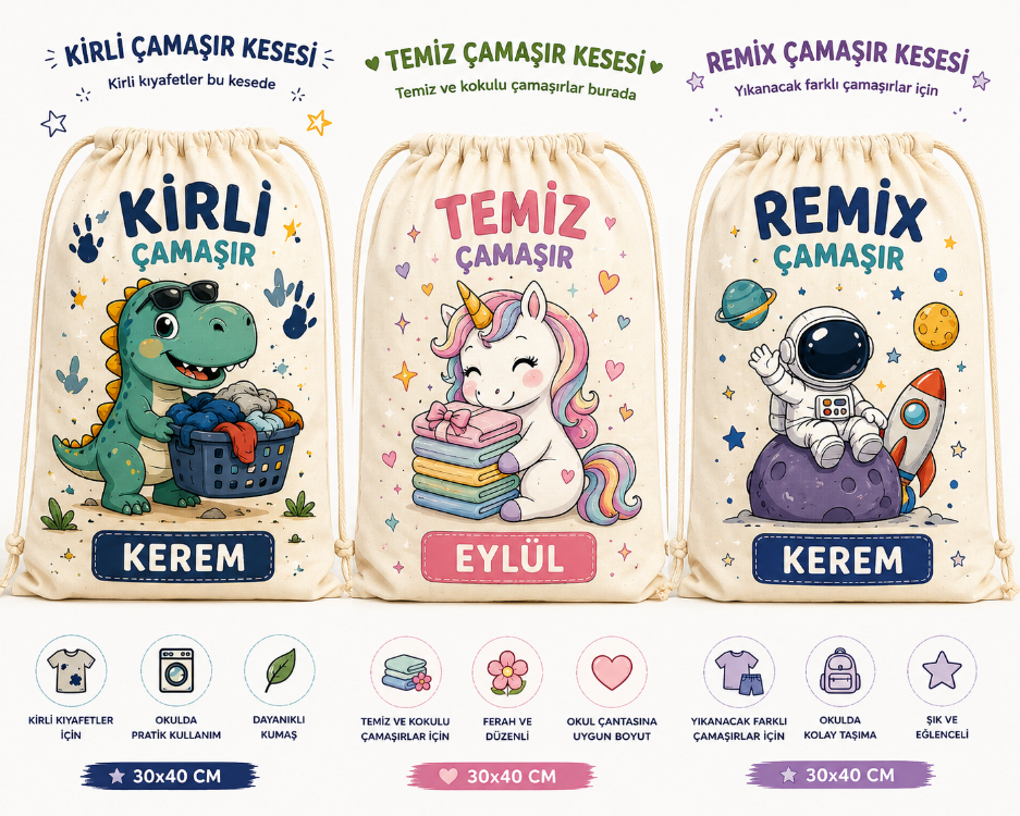 Kişiye Özel Çamaşır Keseleri ile Okula Hazırlık Çok Daha Düzenli