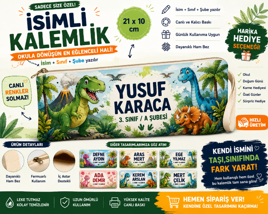 Kişiye özel kalemlik 21*10 cm