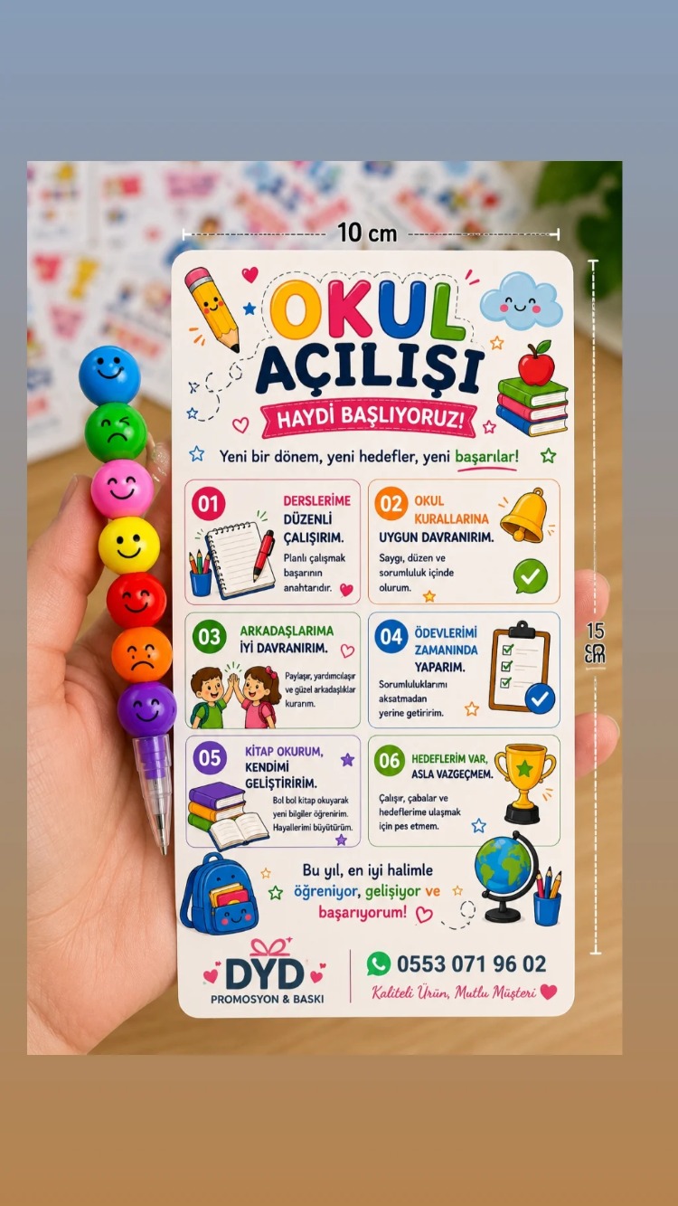 Gülen yüz kalem kartlı hediyelik