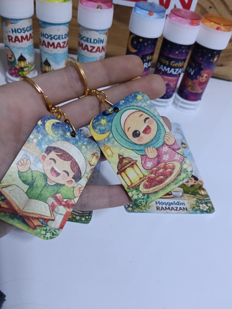 “Baskılı el emeği Ramazan kartı + anahtarlık