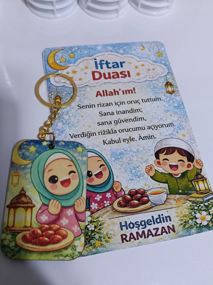 “Baskılı el emeği Ramazan kartı + anahtarlık