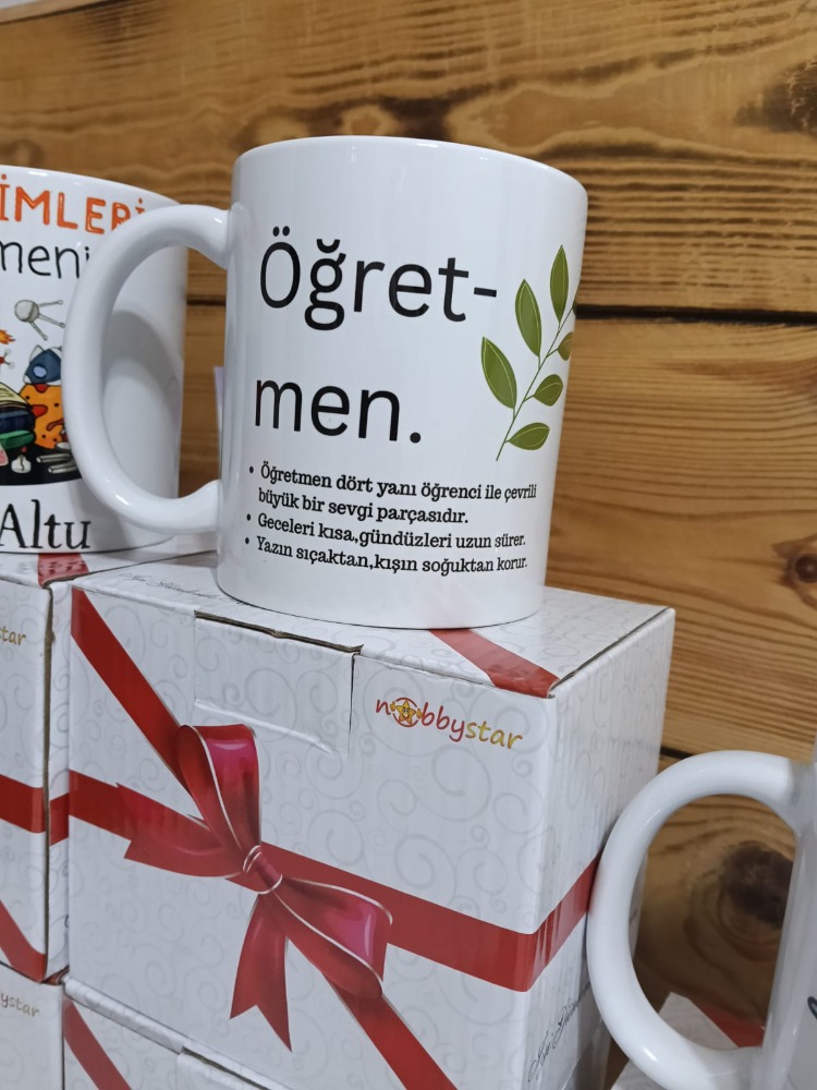 öğretmenler günü kutulu kupa bardağı