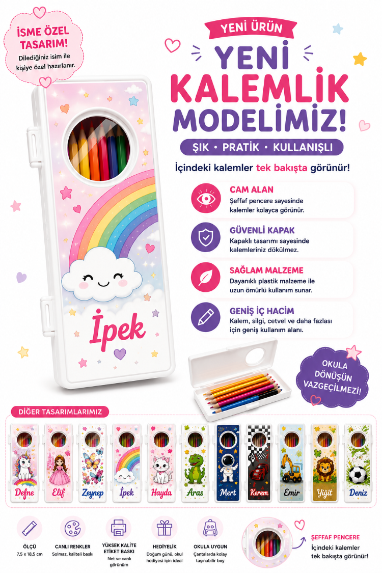 Kisiye Ozel Gokkusakli kalemlik