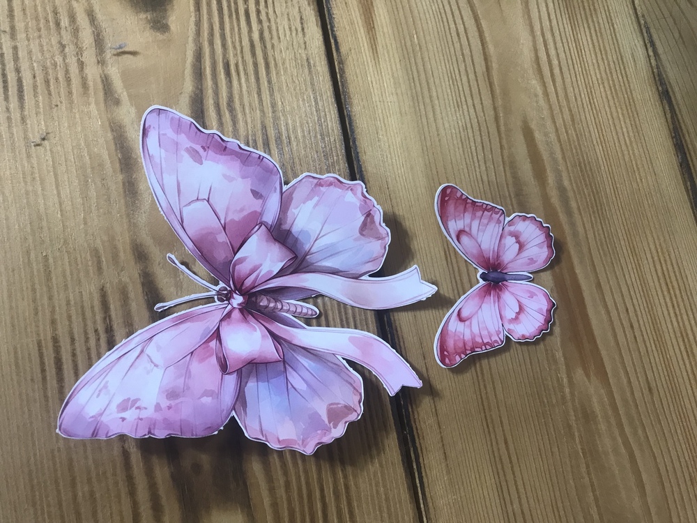 50 Adet 12 cm ‘lik Pembe Kelebek