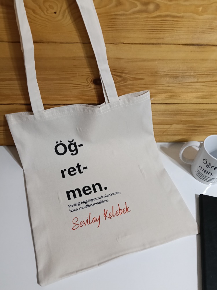 Kişiye özel baskılı bez çanta