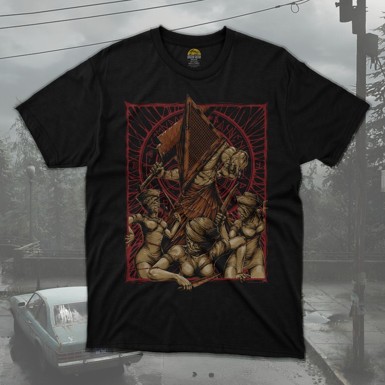 Silent Hill Pyramid Head And Nurses Oversize Unisex T-Shirt