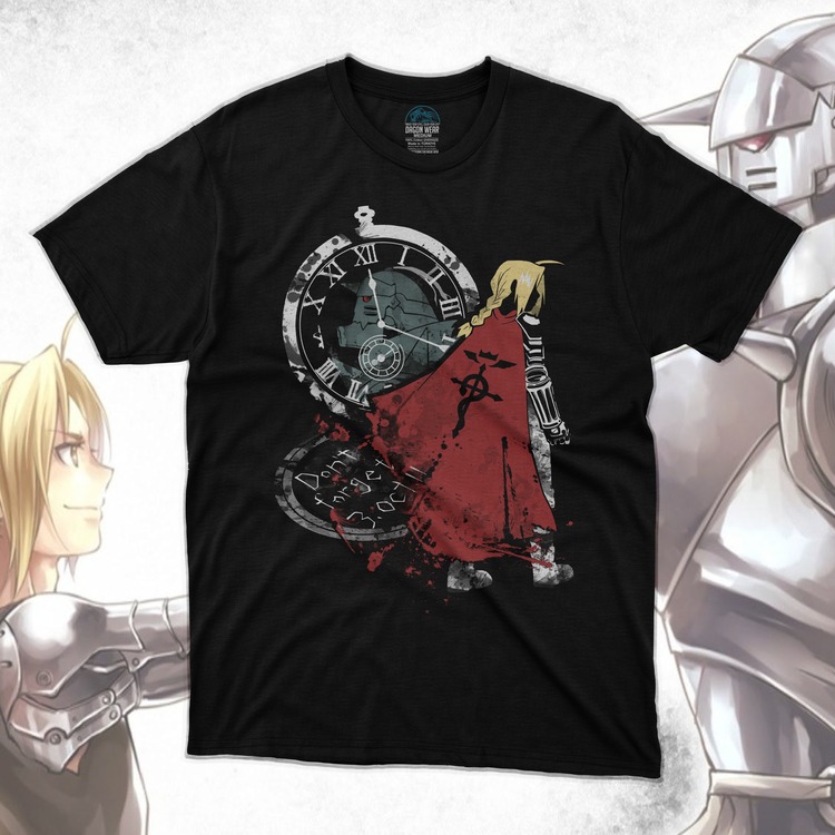 Fullmetal Alchemist FMA Alphonse and Edward Time Oversize Unisex T-Shirt