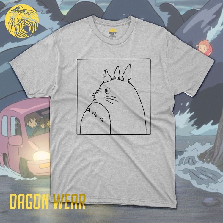Miyazaki Totoro Square White Oversize Unisex T-Shirt