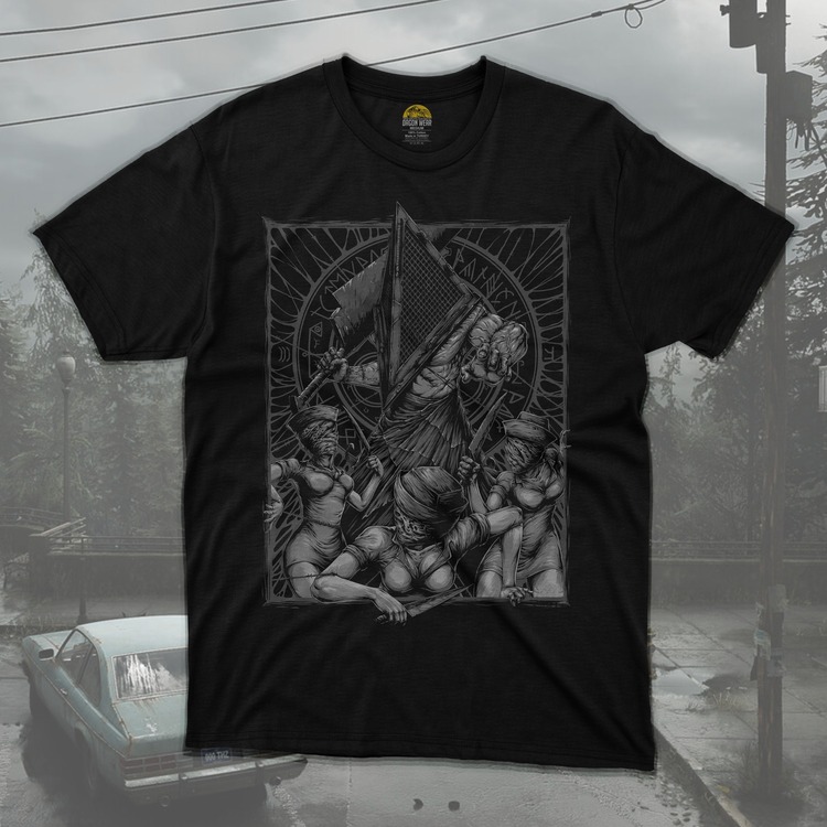 Silent Hill Pyramid Head And Nurses Oversize Unisex T-Shirt