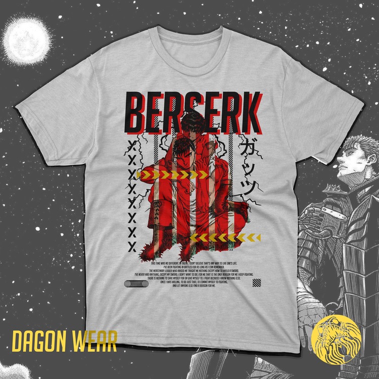 Berserk Guts and Casca Oversize Unisex White T-Shirt