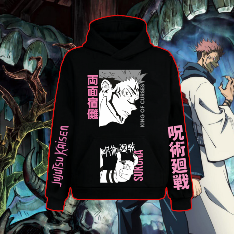 Jujutsu Kaisen Ryomen Sukuna Oversize Unisex Hoodie Kapüşonlu Sweatshirt