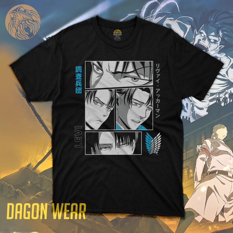 Attack on Titan Levi Ackerman DW1 Oversize Siyah Tişört