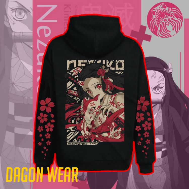 Demon Slayer Nezuko Oversize Unisex Hoodie Kapüşonlu Sweatshirt