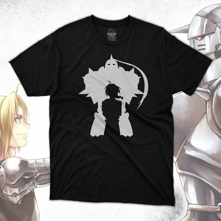 Fullmetal Alchemist FMA Alphonse and Edward White Oversize Unisex T-Shirt