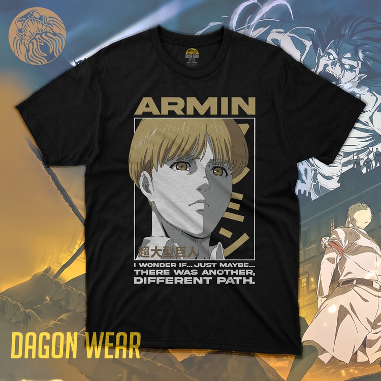 Attack on Titan Armin DW1 Oversize Siyah Tişört