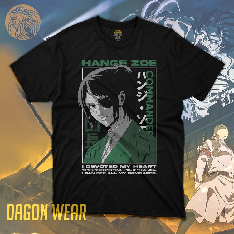 Attack on Titan Hange Zoe Oversize Siyah Tişört