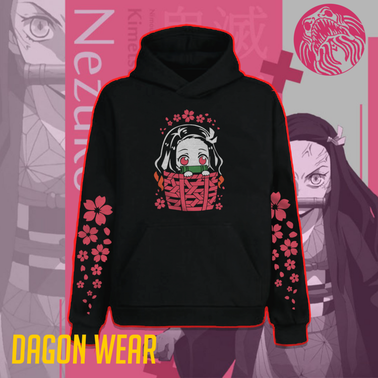 Demon Slayer Nezuko Oversize Unisex Hoodie Kapüşonlu Sweatshirt