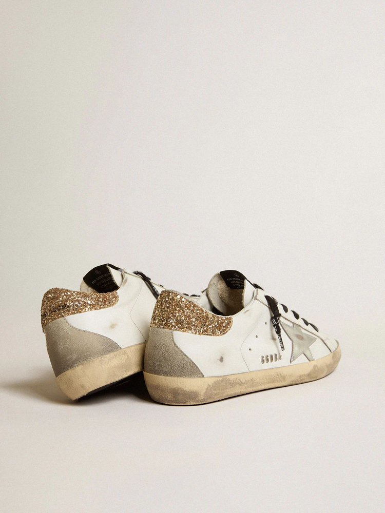 Golden Goose Super-Star Gold Glitter Ice Gray