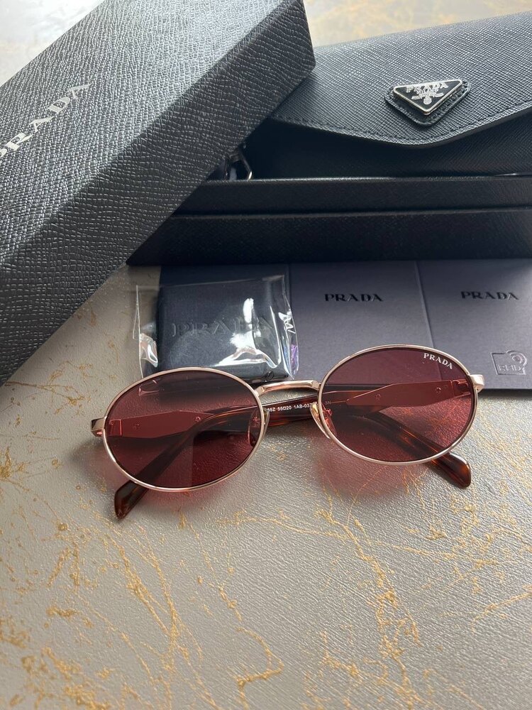 PRADA PR65ZS ZVN09T 55*20*140 Pale Gold Light Purple Brown  Gözlük