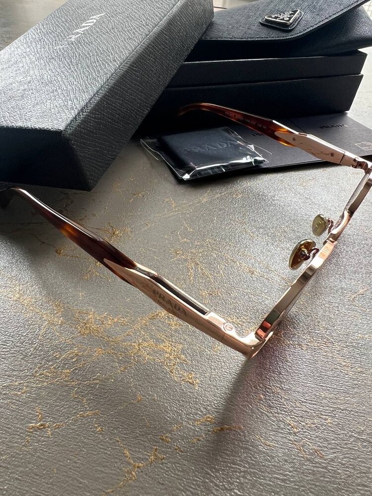 PRADA PR65ZS ZVN09T 55*20*140 Pale Gold Light Purple Brown  Gözlük