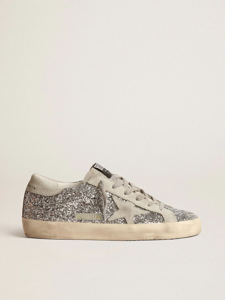 Golden Goose Super-Star Silver Glitter Ice Gray