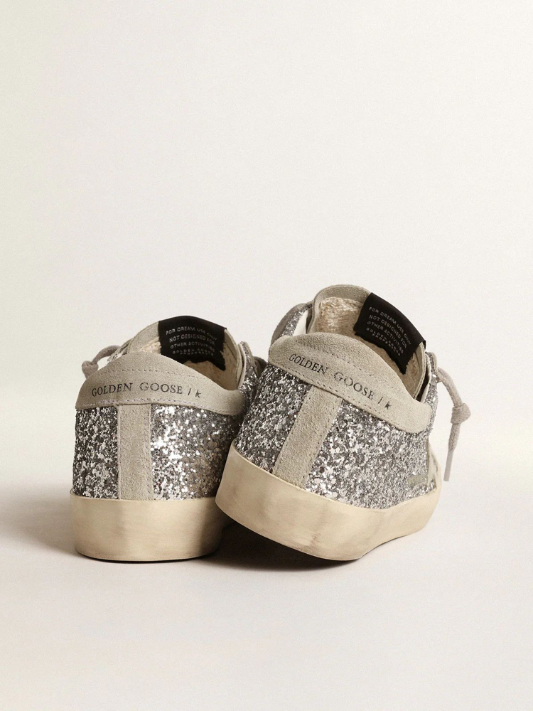 Golden Goose Super-Star Silver Glitter Ice Gray