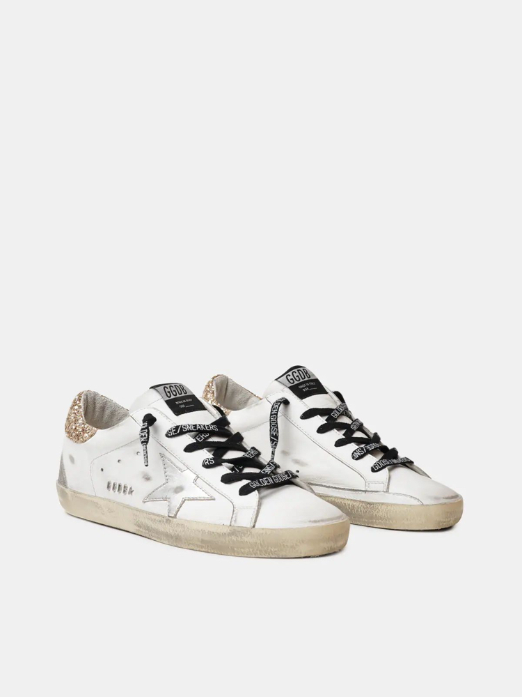 Golden Goose Super-Star Gold Glitter Ice Gray