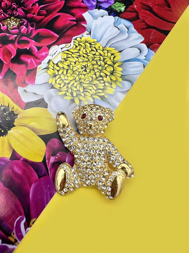 Selam Veren Teddy Bear Broş