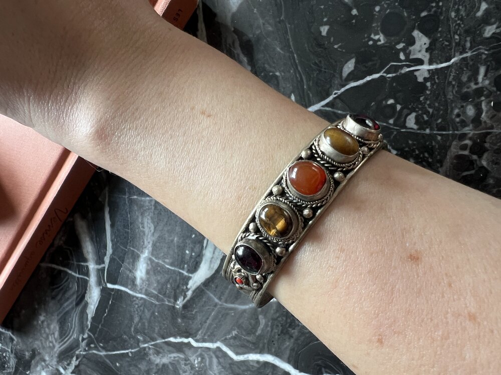 Doğal Taşlı Antik Bangle