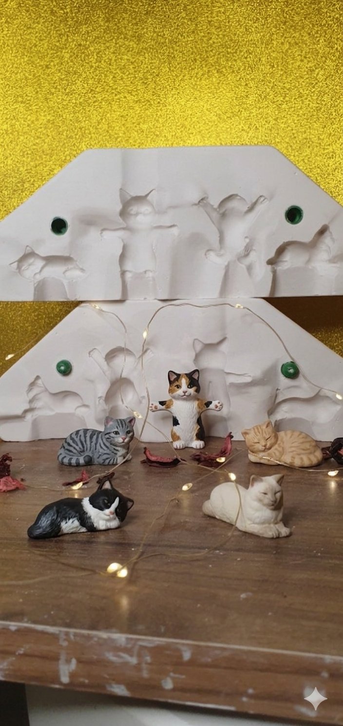 4 lü kedi kalıbı