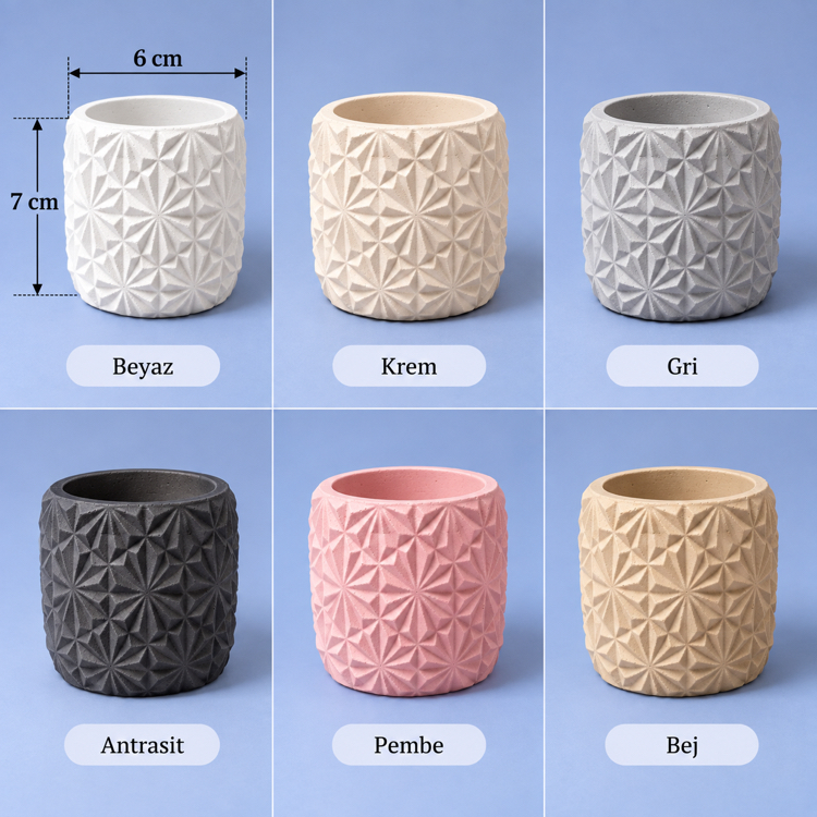 Mini Delikli Desenli Dekoratif Saksı