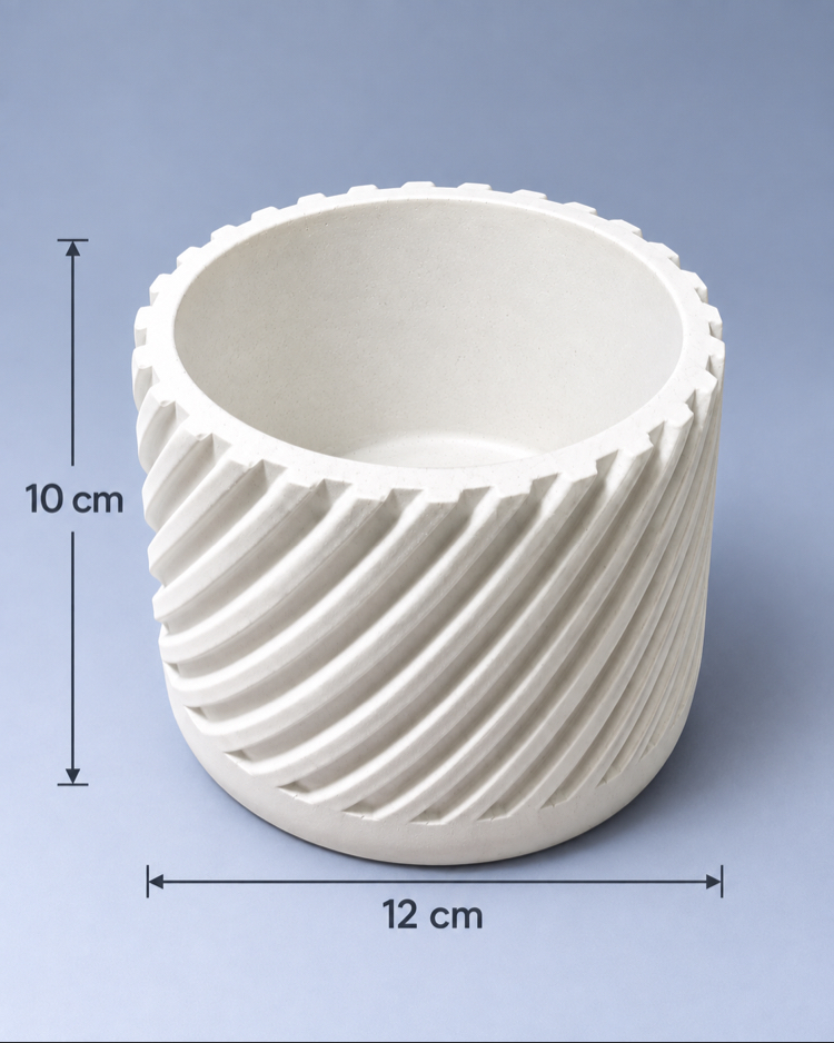 Dekoratif Sukulent Saksı – Geometrik Saksı Beyaz