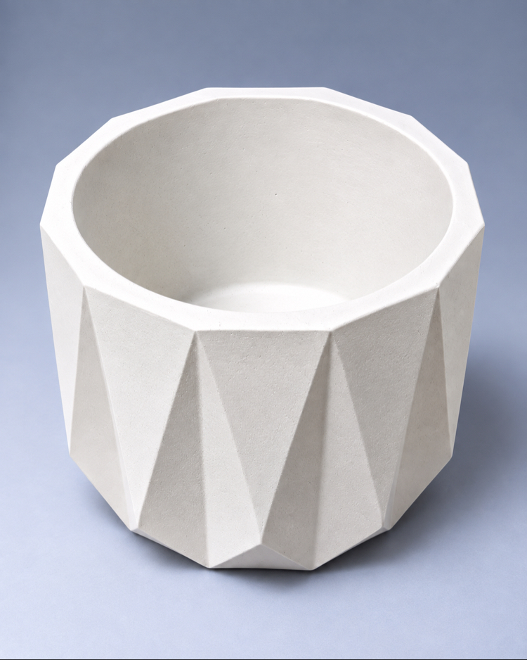 Geometrik Dekoratif Vazo – Taş Tozu 