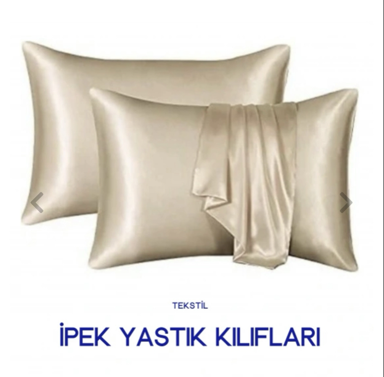 Bej (beige) Renk Dut ipeği yastık kılıfı