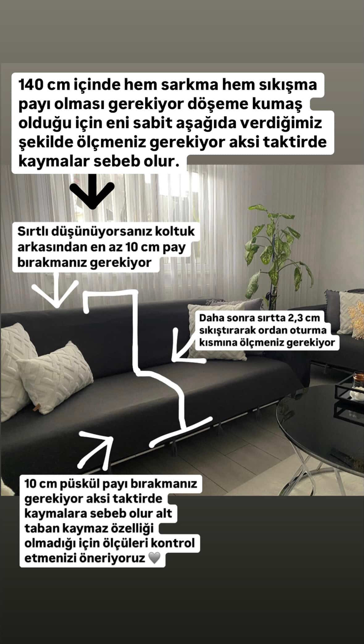 Verena döşemelik antrasit püsküllü koltuk örtüsü