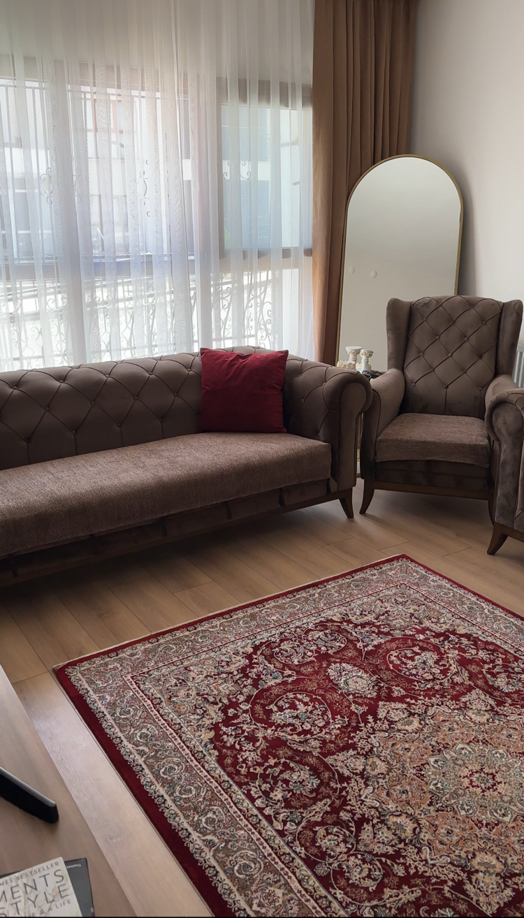 döşemelik verena kahverengi püsküllü koltuk örtüsü 