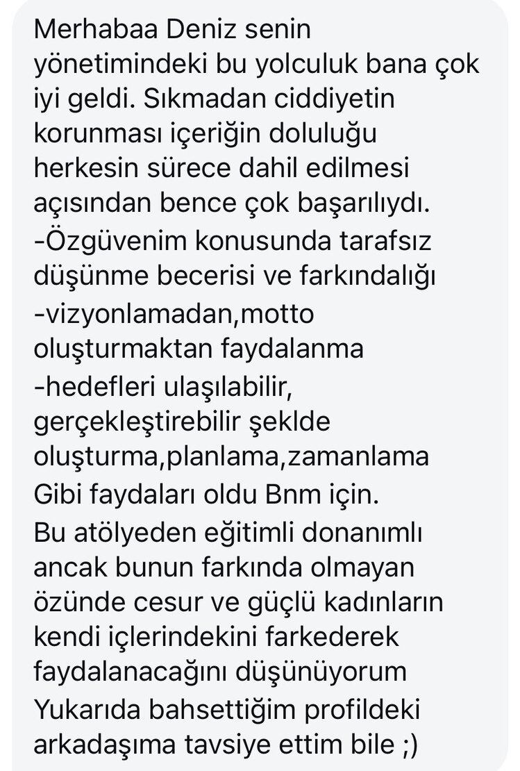 10 Günde Özgüvenli Kadına Dönüş Grup Programı-21-30 Temmuz