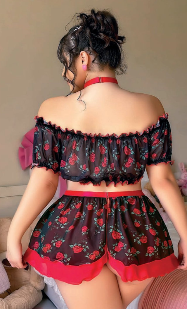 Büyük Beden Rose Fantezy Set