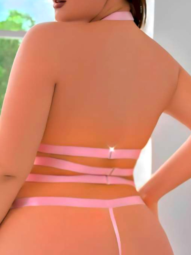 Büyük Beden Pinky Jartiyer Set