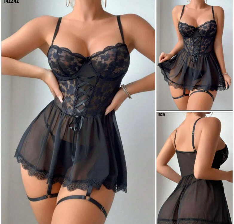 Blanor Siyah Jartiyer Set