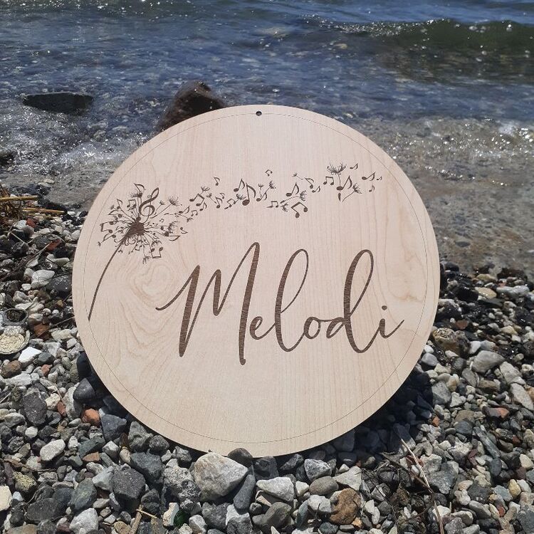 Müzik ve Doğa Ahşap Kapı Süsü