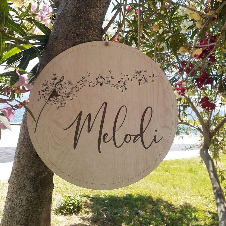 Müzik ve Doğa Ahşap Kapı Süsü